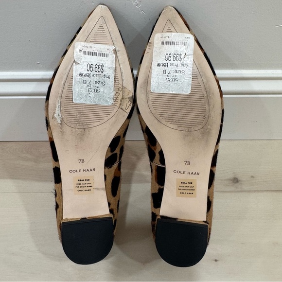 Cole Haan Women's Size 7 Dellora Skimmer Ocelot Hair Calf Animal Print Loafer - Picture 9 of 12